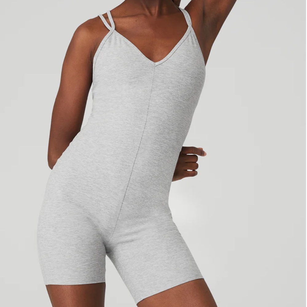 ALO YOGA Suns out Onesie in Heather gray sold out everywhere online XS